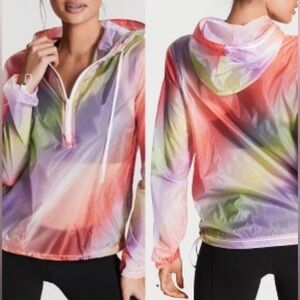 Victoria’s Secret Sport Rainbow Half Zip Hooded Windbreaker - Small